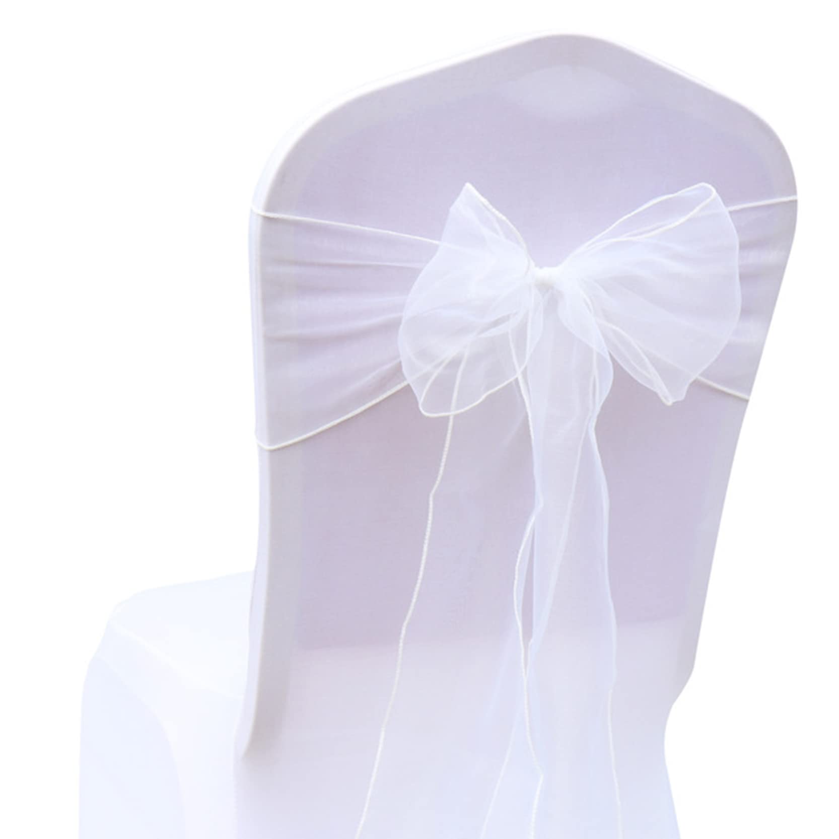Anawakia 25 lazos de organza para sillas, lazos para sillas, lazos de organza para sillas, lazos para bodas, banquetes, fiestas de cumpleaños (blanco)