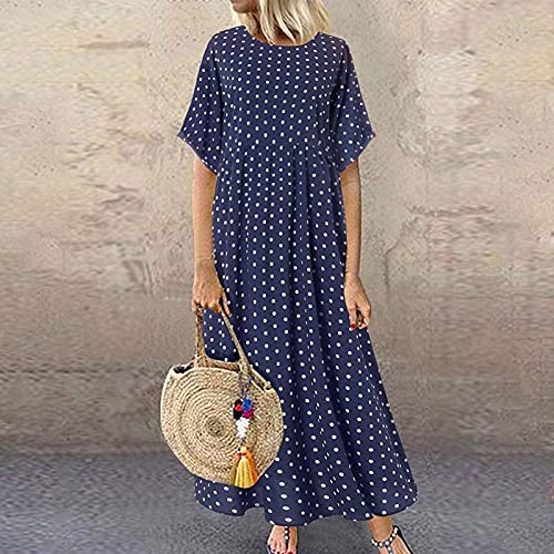 Robe rétro à pois femme manches courtes grande taille mode décontractée