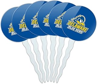 GRAPHICS & MORE Delaware Primary Logo Cupcake Picks Toppers Decoration Set of 6