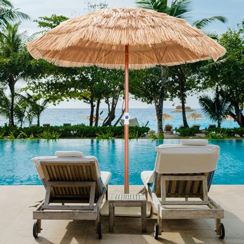 Tangkula 6Ft Thatched Patio Umbrella, Outdoor Tropical Hawaiian Tiki Umbrella with Carrying Bag...