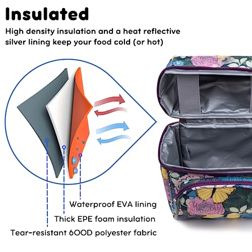 Image of J World Corey Kids Lunch Bag. Insulated Lunch-Box for Girls, Women, Secret Garden