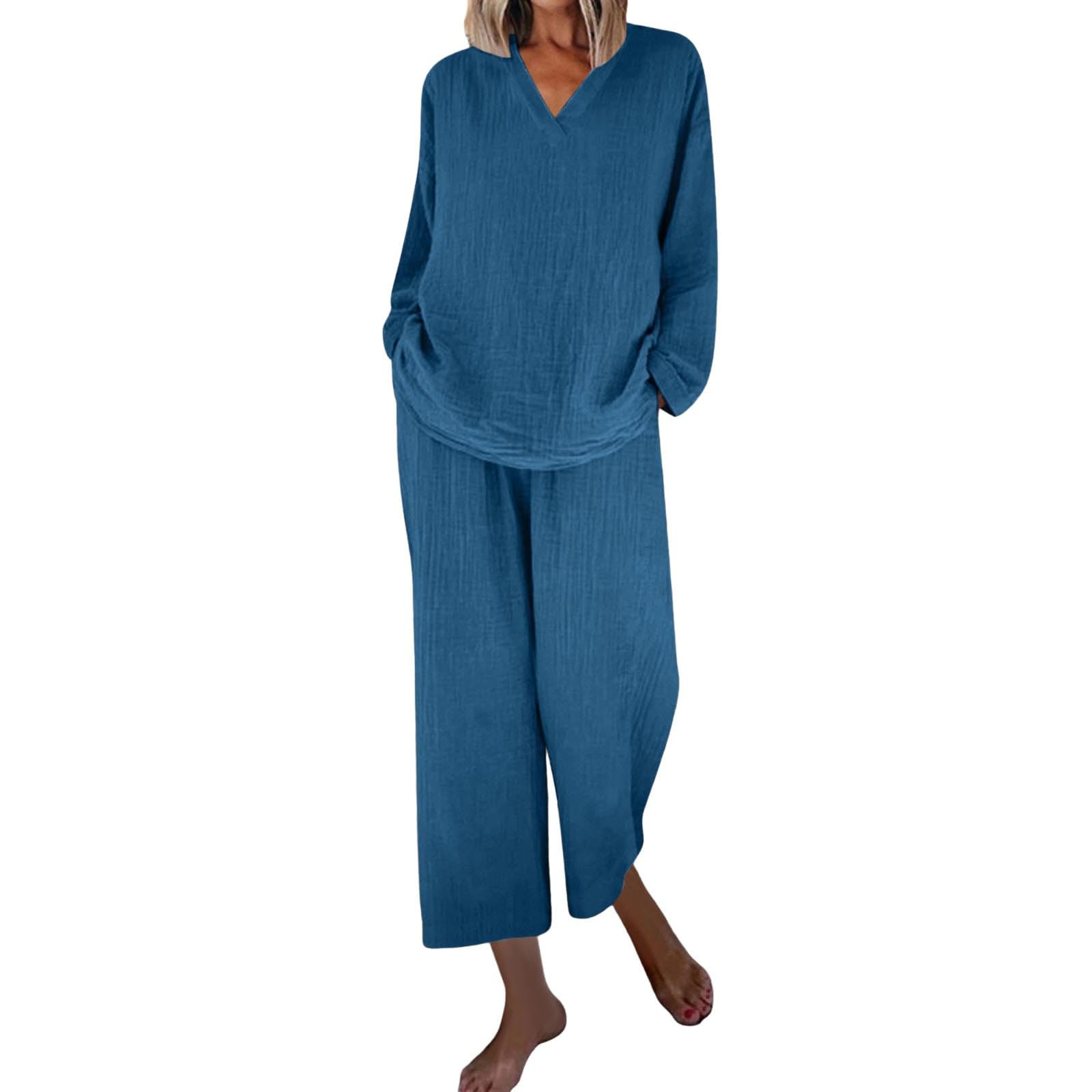 Conjunto Mujer Verano 2 Piezas Moda Traje de Ligero Chndal Ropa Descanso Respirable Playa Chndales para Salir Vacaciones Cmodoropa Mujer Primavera veranoInformal y desenfadado