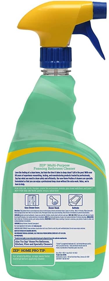 Zep Home Pro Multi-Purpose Foaming Bathroom Cleaner - 32 Fl. Oz. - R53106 - Pro Trusted Cleaning Power: Now in Refreshing Scents & Family Friendly Formulas (6)…