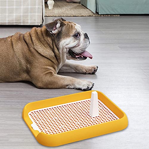 perfk Hunde Trainings Pads Welpentoilette, Mesh Gitter Haustier Trainingstoilette mit Tablett für Töpfchentrainer Drinnen Und Draußen, Gelb