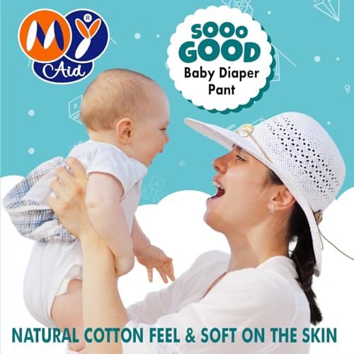 Image of SOOO GOOD Baby Diaper Pants With Aloe Lotion & Wetness Indicator | Soft & Comfortable | Fast Absorption, Rash-Free, Leak-Proof (Size-M, 7 to 12 kg, 32 Counts, Pack of 1)
