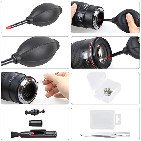 Zacro Professional Camera Cleaning Kit with Blowing Bottle, Cleaning Solution, Lens Cleaning PEN, Cleaning Brush, Cleaning Swabs, Cleaning Cloth, Gloves in a Storage Box