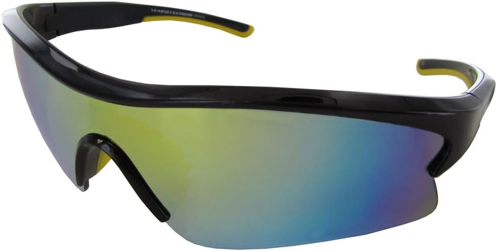 Vuarnet Extreme Unisex VE 7002 Wrap Polarized Sunglasses, Shiny Black/Yellow