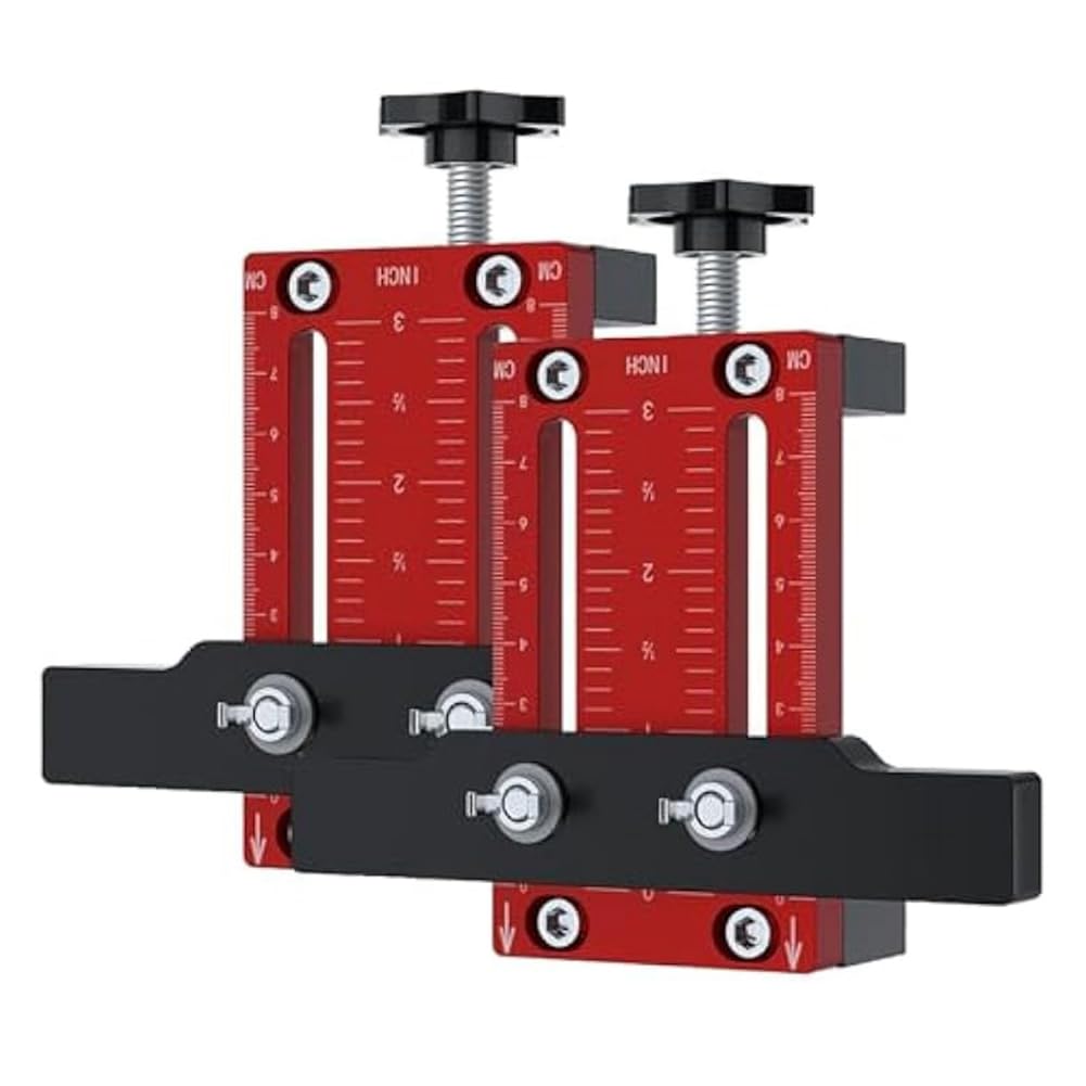 Littimoon 2pcs Cabinet Door Installation Positioner,Aluminum Alloy Cabinet Hardware Jig,Adjustable Door Hinge Jig for Cabinet Door