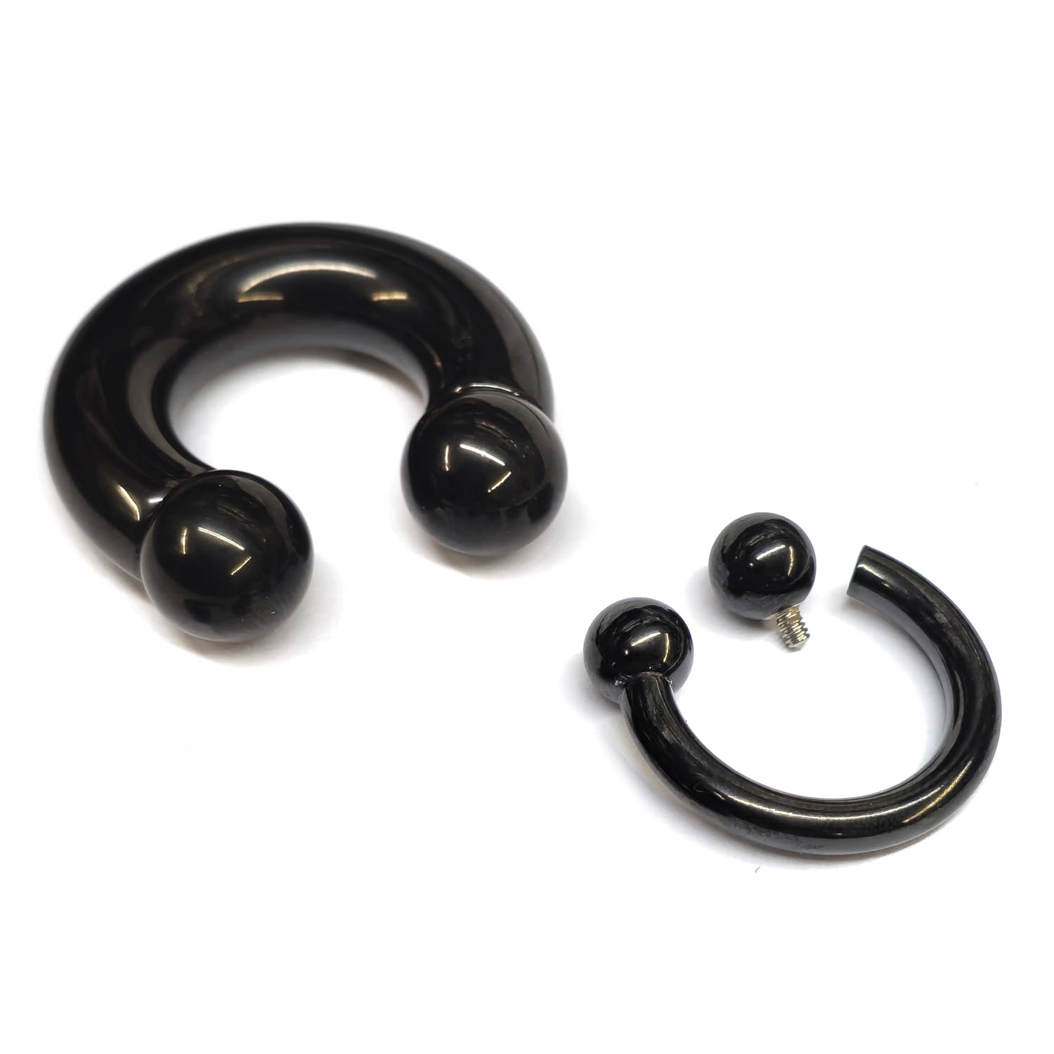 Titan-Septum-Ring, rund, Hufeisen-Barbell, Körperschmuck für Nasenpiercing, PA-Ring, Ohrringe, 12 g bis 00 g, britischer Standard, zertifiziert vom Sheffield Assay Office, 4G (5,0 mm) x 12 mm (1/2
