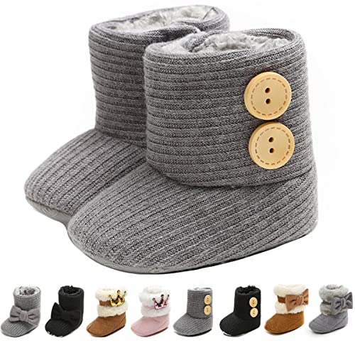 Image of Ohwawadi Infant Baby Boots Boys Girls Cozy Fleece Slippers Snow Boots Winter Baby Girl Shoes Warm Baby Crib Footwear for Newborn Toddlers