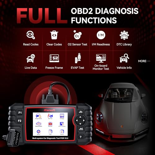 Bidirectional Diagnostic Tool for Porsche/BMW, iCarsoft POR V3.0 (Enhanced Ver) All System OBD2 Scanner Code Reader for Porsche, for BMW, Auto VIN by iCarsoft - Image 6