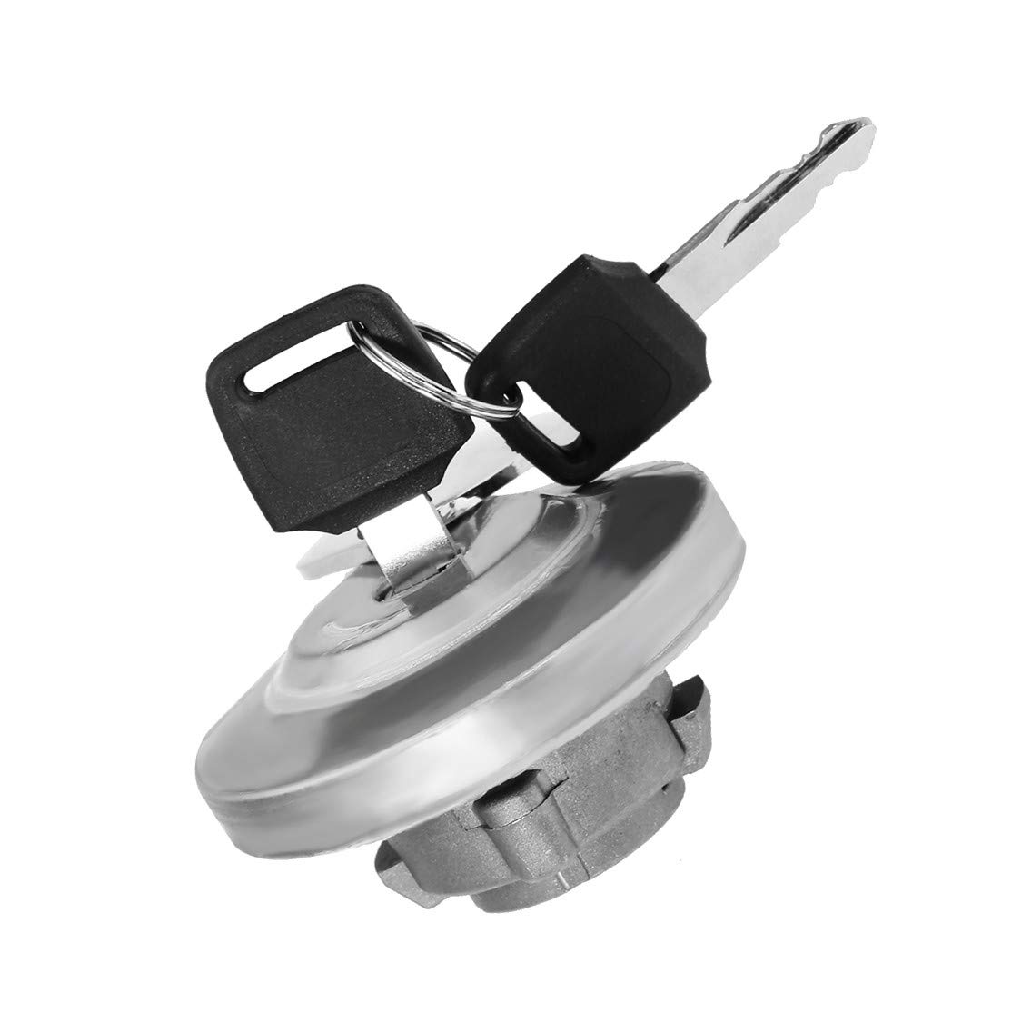Motorcycle Gas Cap For Honda Shadow, Rebel, VTX & Yamaha Vstar – Silver Fuel Door With Keys