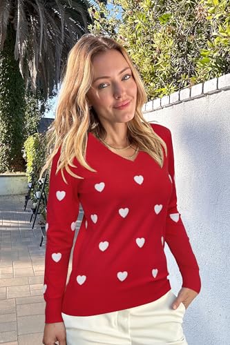 Image of Arach&Cloz Women's Spring Tops 2025 Fashion Trendy V Neck Long Sleeve Shirts Knitted Casual Pullover Sweater Clothes