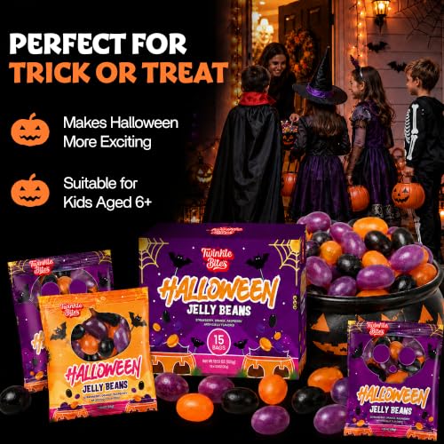 15 Pack Halloween Jelly Beans Candy – Bulk Trick or Treat Candies – Strawberry, Orange, Raspberry Delicious Flavors – Great Use, For Kids, Party Favor, Classrooms Partys, Goodie Bags, Boo Basket Stuffers - image 6