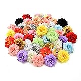 silk flowers in bulk wholesale Fake Flowers Heads Artificial Rose Silk Flower Heads for Wedding Decoration DIY Wreath Gift Box Scrapbooking Craft Fake Flowers 30pcs 4cm (Multicolor)