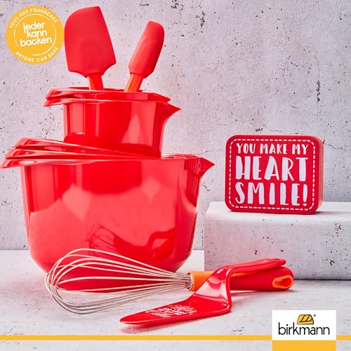Birkmann, Colour Kitchen, Geschenkbox ’With love’, vielseitig einsetzbar, Weißblech, eckig, rot, 21 x 19 cm, Höhe 9 cm, 439832
