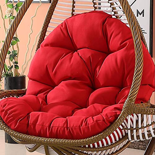 QJIAXING Basket Cushion Without Bracket Thickening Cushion for Swing Egg Hammock Bird's Nest Basket Chair Cushions Removable and Washable,red,120×86×15cm