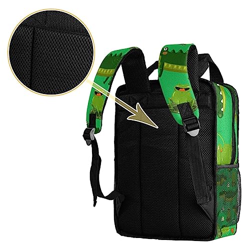 Sac à dos pour garçon grenouille vert crocodile 35.5 cm