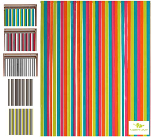 MadeInNature Tenda per porta con cordino in plastica di alta qualità, per interni ed esterni, larghezza 90 cm x lunghezza 220 cm, diversi modelli a scelta (multicolore)