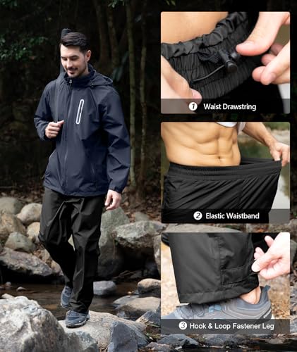 Image of SWISSWELL Men's Waterproof Golf Rain Suit Rain Gear Jacket and Pants Lightweight for Golf Fishing Big and Tall S-5XL