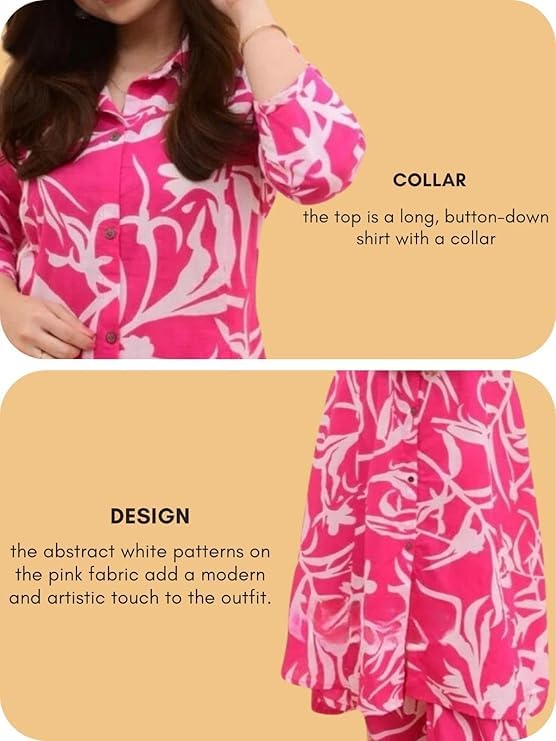 Image of GRECIILOOKS Co ord set for women stylish | Anarkali Kurta-Set - Viscose Printed Kurta & Straight Pant | kurtis| Festive Indian Traditional Outfit Dress for Functions & Puja | Trendy Travel & Streetwear Look for Woman | 3 /4 Half Sleeve