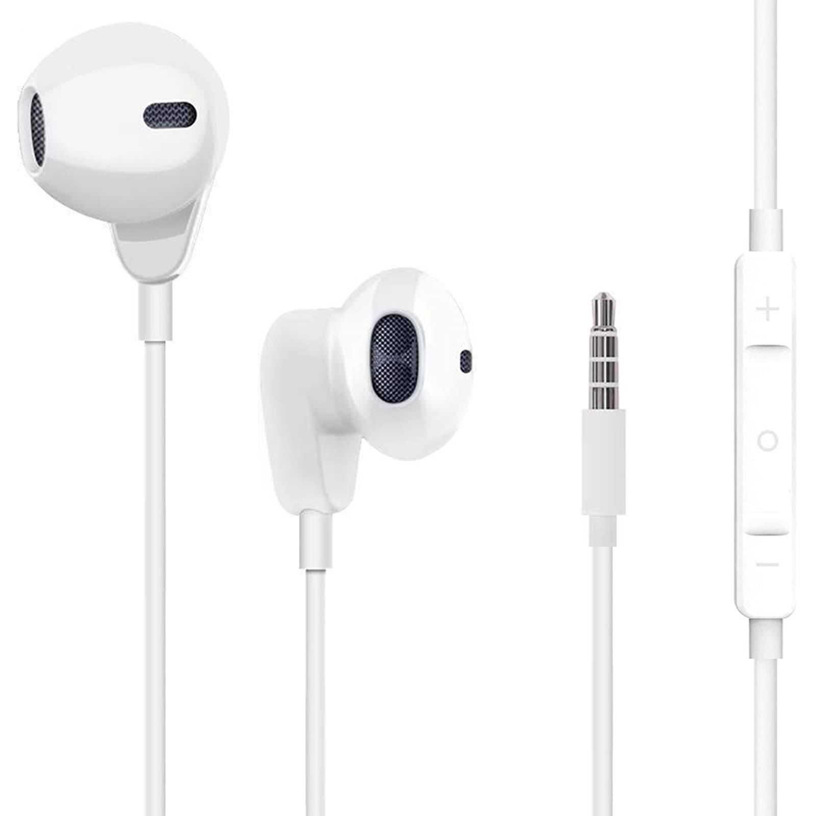 2 Pack 3.5mm Wired Headphone Plug, In-Ear Earphones, Noise Isolating with Built-in Microphone & Volume Control Compatible with iPhone iPad iPod MP3 MP4 Samsung Huawei Laptop
