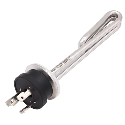 DERNORD Calentador de agua de inmersión de acero inoxidable con triple abrazadera plegable de 120 V 1500 W con enchufe de bloqueo eléctrico de 3 disponible en Yaxa Peru