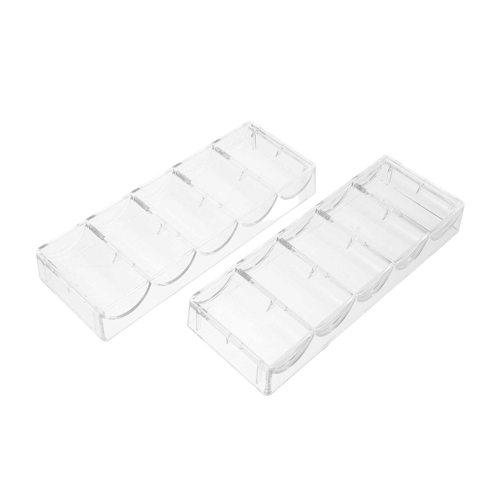 CIYODO 2pcs Chip Box Tray Chip Storage Case Handheld Poker Rack Chips Rack Chips Case Poker Chip Rack Police Chip Holder Chips Organizer Clear Poker Chip Case Acrylic Transparent