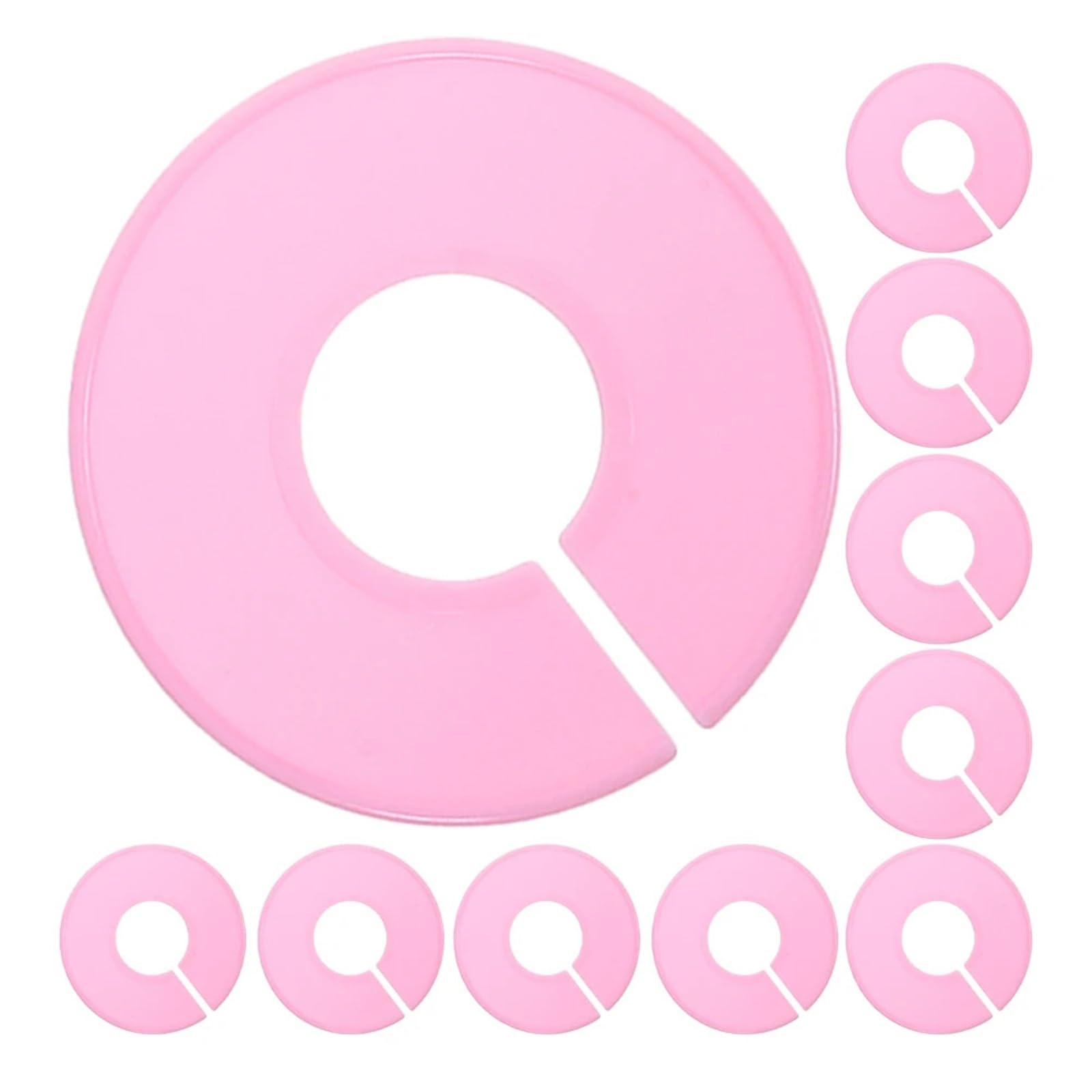 Yangshe One Color 20Pcs Plastic Closet Dividers Size Separator Rings For Hanging Clothing Rack Organization