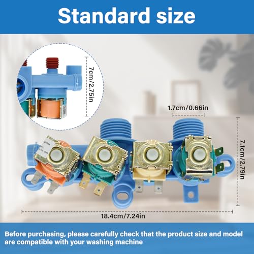 WH13X26637 WH13X24058 Washing Machine Inlet Valve,Compatible with GE Washing Machines,Replaces Models GTW680BSJ6WS,GTW750CPL1DG,GTW720BSN0WS,GTW680BSJ5WS,GTW685BPL0DG, etc. 120V/60Hz by BAMBROX - Used condition - Image 5