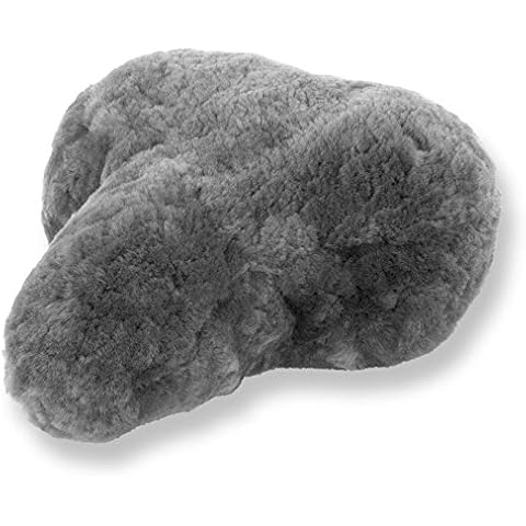 Reissner Lammfelle Fahrradsattelbezug Fahrradsattelüberzug Lammfell (FSB-A-0) hellgrau Silber, 27x24cm Cover