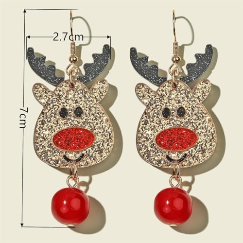 Christmas Theme Earrings Acrylic Cute Santa Claus Gingerbread Reindeer Christmas Stockings Earrings Christmas Jewelry Gift2