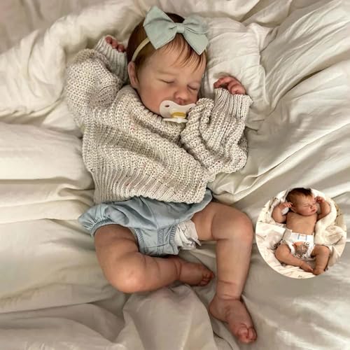 Anano Reborn Baby Dolls Full Body Realistic Baby Doll Girl Full Body Reborn Babys Dolls Posable Anatomically Correct Lifelike Babys Doll for Girls with Accessories
