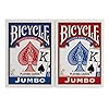 Bicycle Jumbo Index Playing Cards , 2 Pack Large Print Poker Size Deck of Cards for Easy Reading, Family Card Games, and Casino Play #1