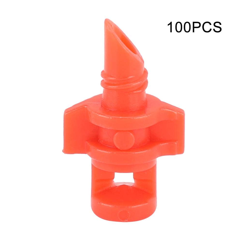 HERCHR 100 Pezzi Micro Spruzzatori Da Giardino 360° - Ugelli Per Irrigazione A Pioggia, Portata 30-55L/h, Per Tubi PVC/PPR/PE - 2