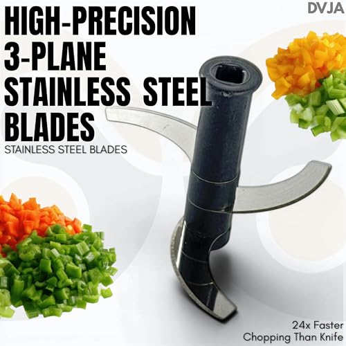 Image of Chopper for Kitchen Use 650ML,3 Blade Steel Large Manual Hand-Press Vegetable Chopper Mixer Cutter to Cut Onion, Salad, Tomato, Potato