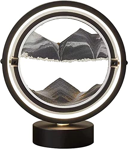 TUKRKRS Moving Sand Art Picture Moving Sand Art Decor Lamp,Sensory Toys 3D Deep Sea Sandscape in Motion Display Art Light Quicksand Painting Light for Home Office Decor…