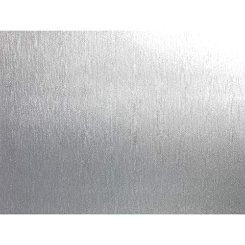 DecoMeister Lámina Adhesiva Para Muebles Nevera Efecto Aluminio Cepillado Vinilo Autoadhesivo Plata Para Cocina Puertas Pared Papel Decorativo Para Bricolaje Decoración Para Hogar Rollo 45 x 150 cm