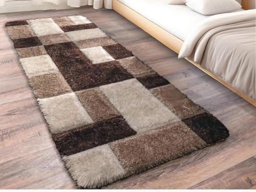 Image of Carpet for Hallway, Kitchen, and Modern Interiors, Cozy Shag Runner for Living Room, Entryway & Office Decor Size 1.5x4 feet Coffee Box 3D