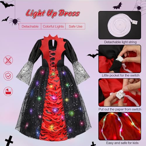 Disfraz de Vampiro con luces para niñas 10-12 años miniatura 5