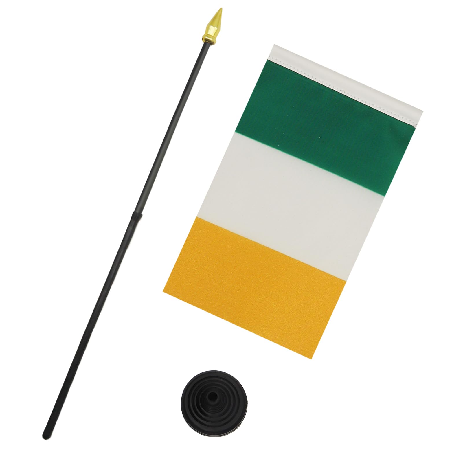 AZ FLAG - Libya Table Flag 4'' X 6'' - Libyan Office Mini Banner 100% Polyester 15 X 10 Cm - Mini Desk Flag With 10'' Pole And Black Plastic Base - View #10