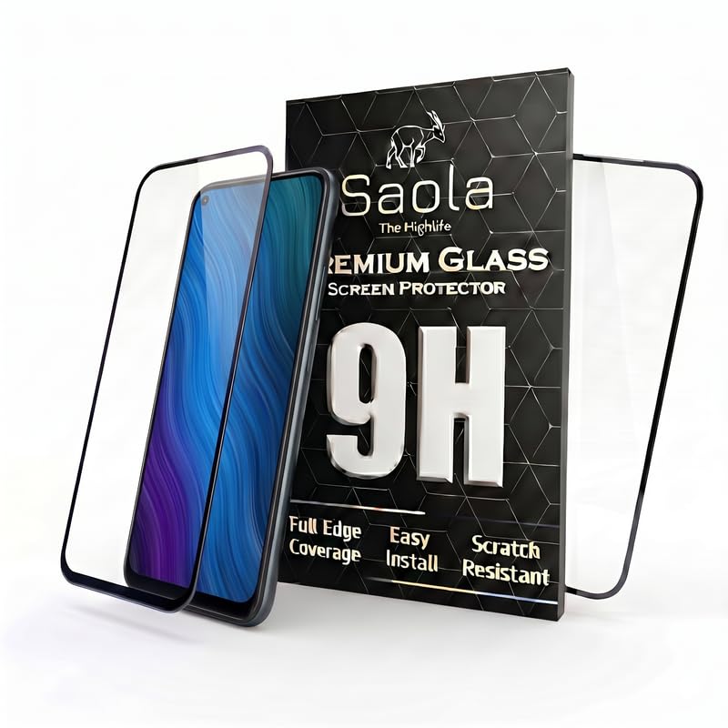 Image of Saola HD+ Oleophobic Tempered Glass Screen Protector For Vivo Y50 (Pack Of 2) with Free Installation Kit. Full screen Coverage - 6.58 inch