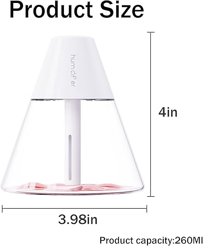 Miniatura 3 de INVODA Mini humidificadores, 8.8 fl oz USB Personal Cool Mist Humidificador lindo volcanes de escritorio humidificador de aire silencioso Luz