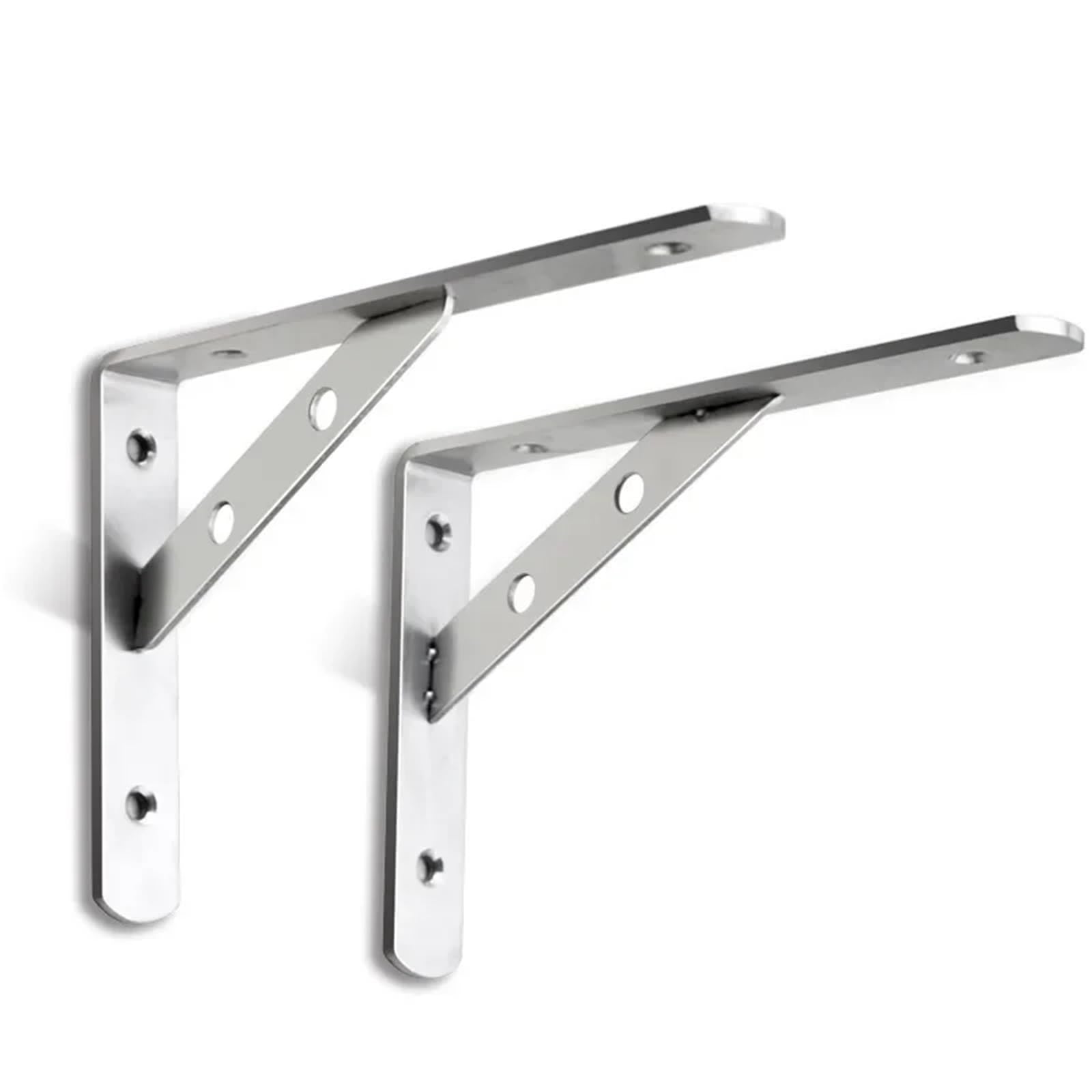 Supports d'étagère robustes en acier inoxydable brossé avec attelle d'angle épaissie de 3mm