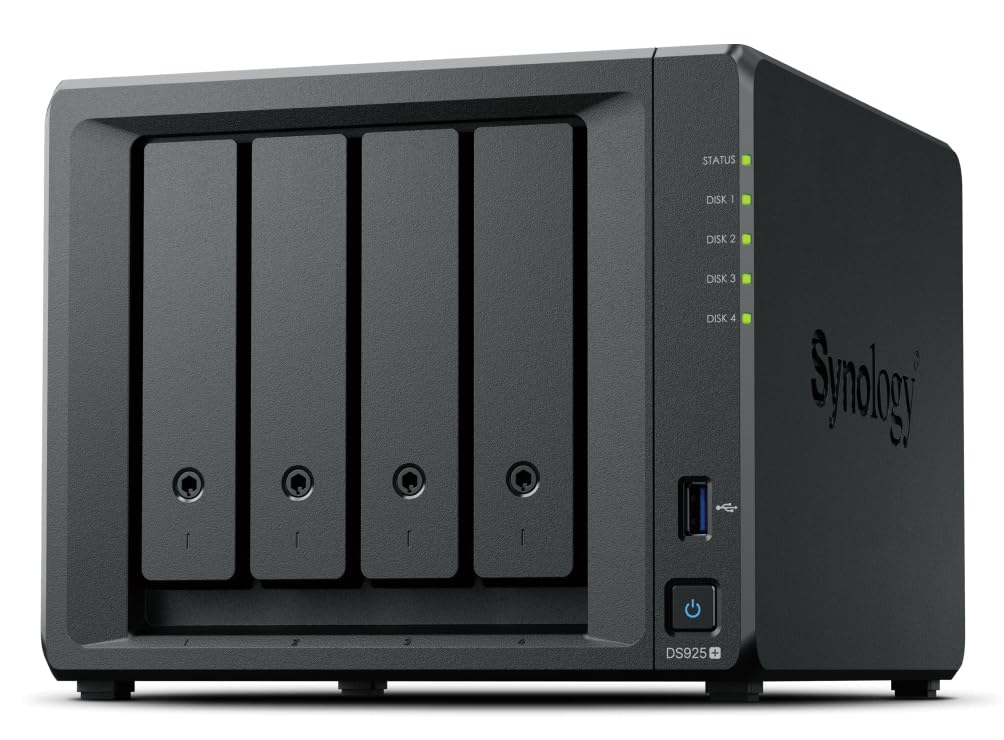 DiskStation DS925+ – NAS à 4 baies avec 2,5 GbE, extensible jusqu'à 9 baies, cache SSD M.2 NVMe, sauvegarde haute vitesse, surveillance et collaboration, solution de stockage et de gestion des données