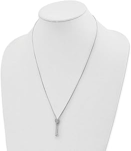 Amazon | 925スターリングシルバーCZハート26インチラリアット調節可能