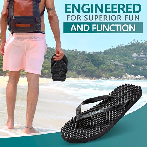 Image of Bumpers Flip Flops For Men - Beach & Shower Sandals For Mens, Comfortable Massage Acupressure Slippers, Indoor & Outdoor Footwear