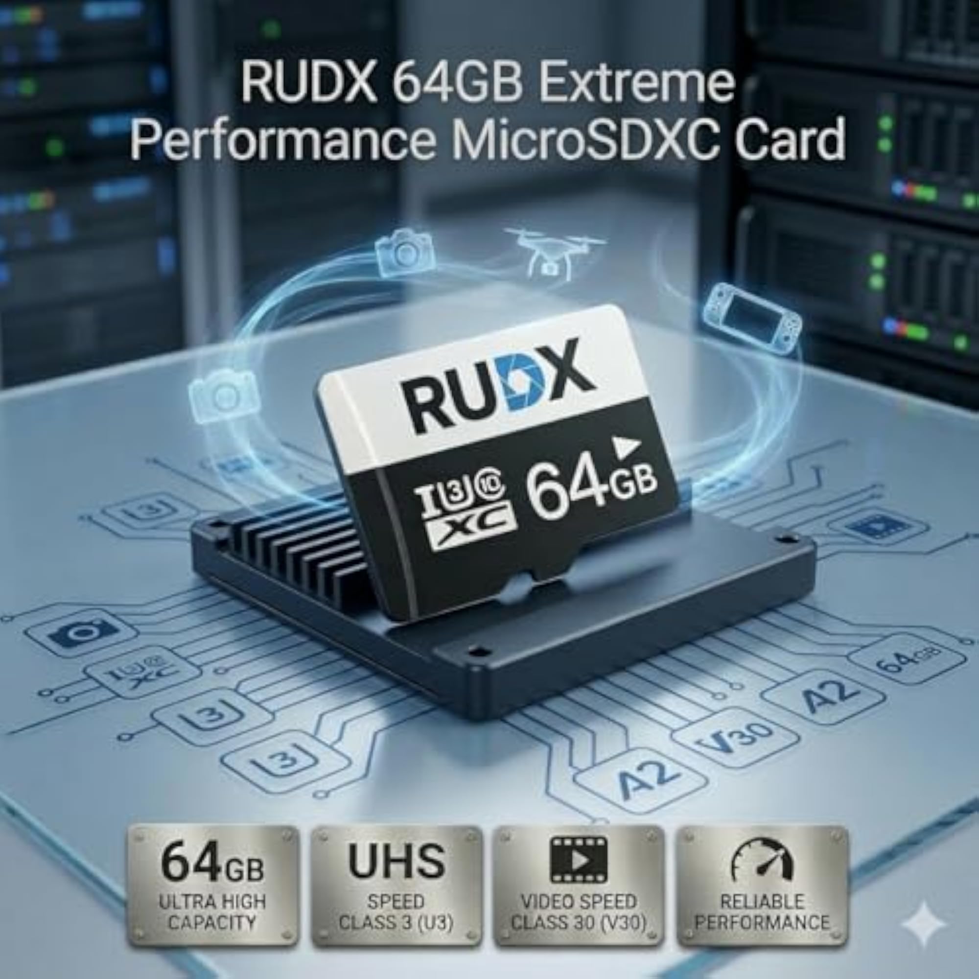 64GB microSDXC Memory Card - Class 10, U3, V30