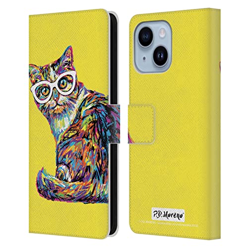 Fini les écrans brisés : étui portefeuille chat coloré iPhone 14 Plus