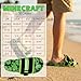 Get Trend Minecraft Slides for Boys, Summer Sandals Slip On Indoor Outdoor Creeper Kids Footwear, Gifts for Gamers US 11 to 7 (12/13 US, Green)